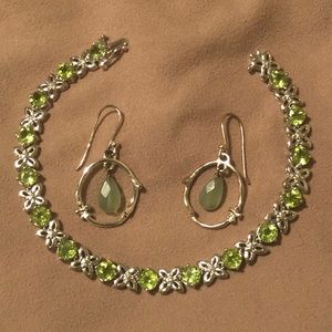 Sterling silver bracelet and earring set